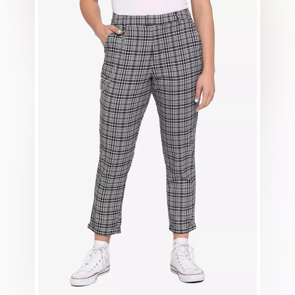 Grey Plaid Pants W/O detachable chain